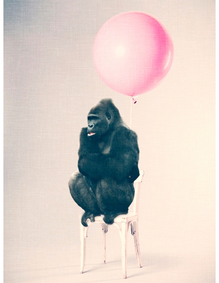 Lámina Gorila en Silla