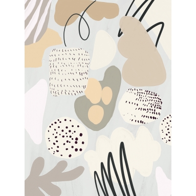 Lámina abstracto beige y negro
