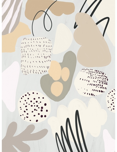 Lámina abstracto beige y negro