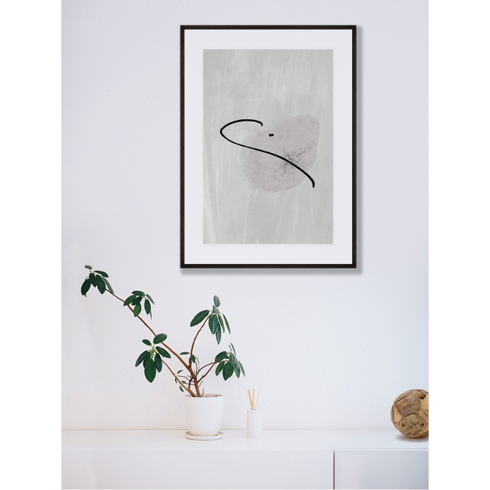 Lámina abstracto línea negra