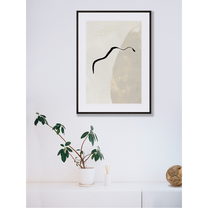 Lámina abstracto línea negra 3