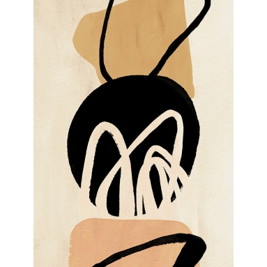 Lámina abstracto beige y negro 2