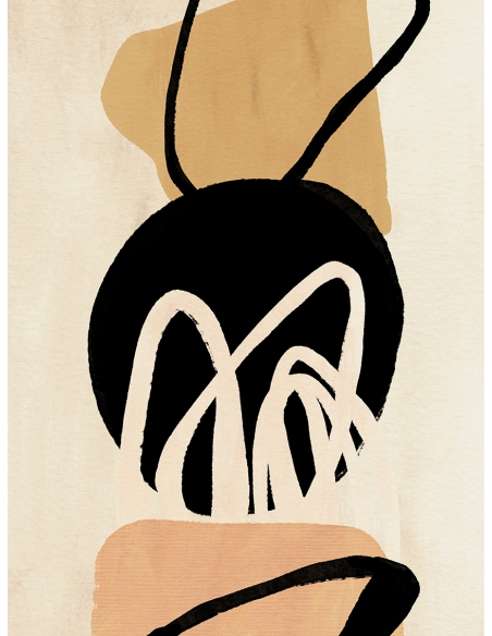 Lámina abstracto beige y negro 2