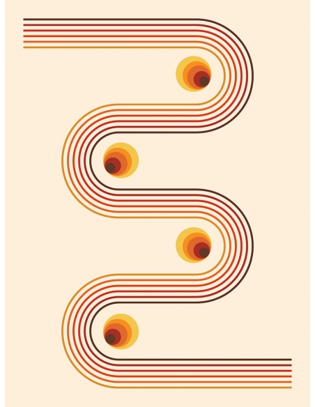 Lámina Abstracto Geométrico Curvas