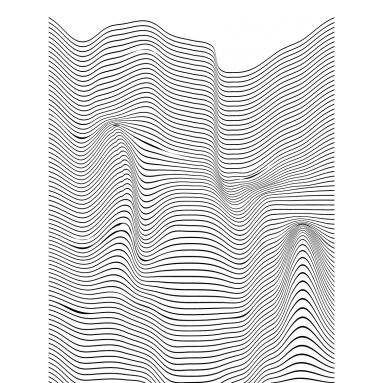 Lámina Abstracto Ondas Blanco y Negro 2