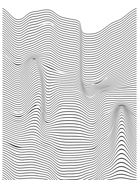 Lámina Abstracto Ondas Blanco y Negro 2