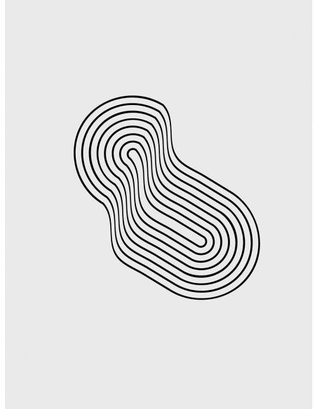 Lámina Abstracto Ondas Blanco y Negro 4