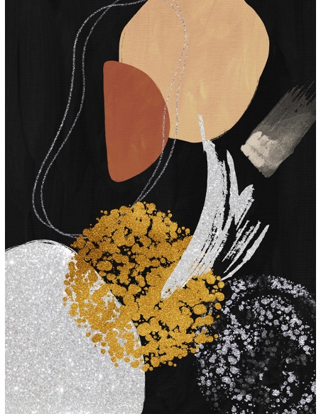 Lámina Abstracto Pincelada Plateada