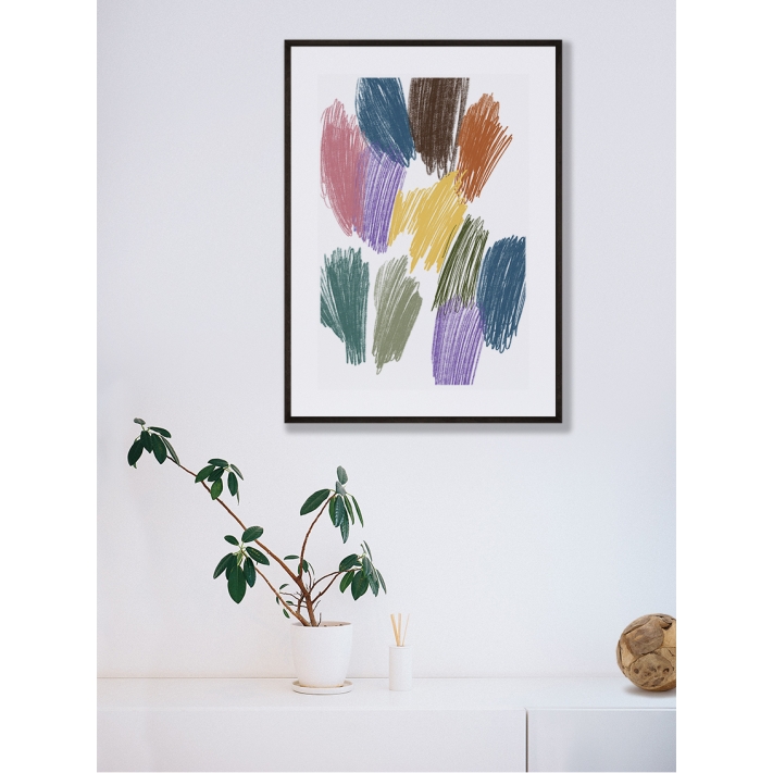 Lámina Abstracto Trazos Colores