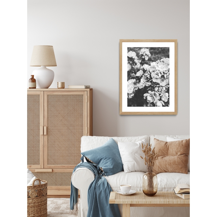 Lámina Flores Blanco y Negro