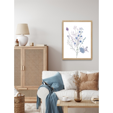 Lámina Ilustración Ramo Flores Azules 2 2