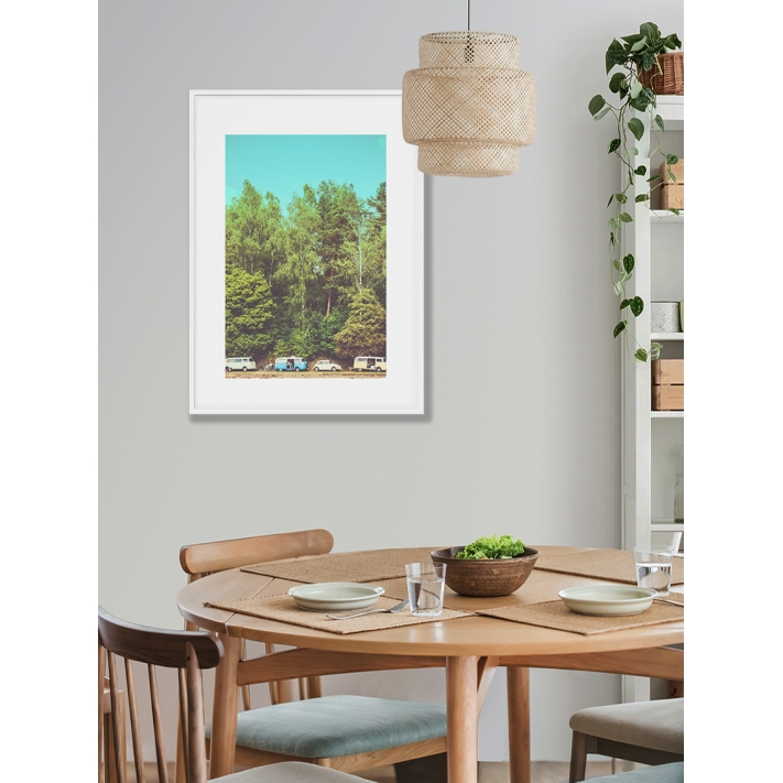 Lámina Bosque con Furgonetas