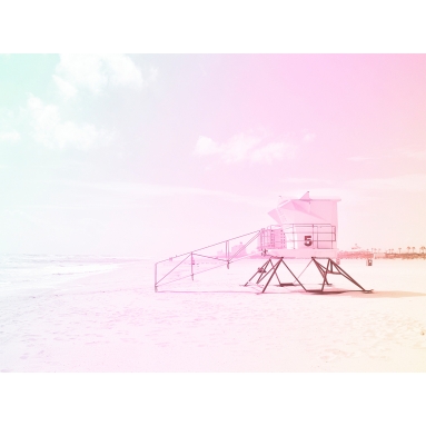 Lámina Playa con Cabaña