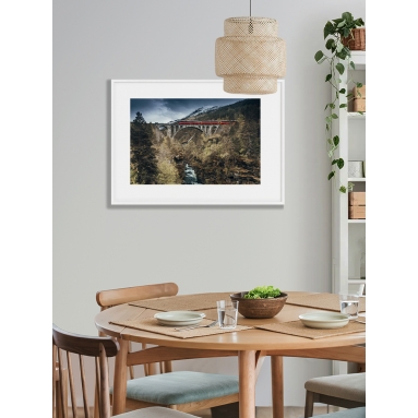 Lámina Tren Rojo sobre Puente 2