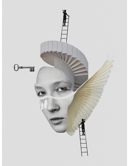 Lámina Collage Chica Alas Lámina Collage Chica Alas