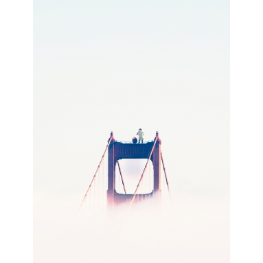 Lámina Astronauta en Puente