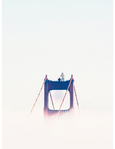 Lámina Astronauta en Puente