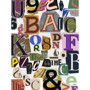 Lámina Collage Letras y números