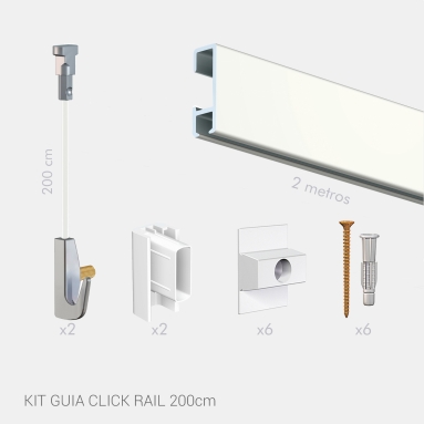 KIT GUIA PARED 2 Metros Twister + Gancho 7Kg