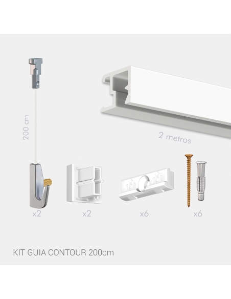 KIT GUIA PARED CONTOUR 2 Metros Twister + Gancho 7Kg