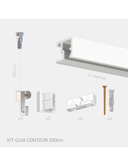 KIT GUIA PARED CONTOUR 2 Metros Twister + Gancho 4Kg