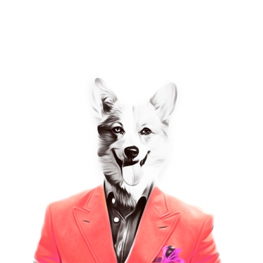 Lámina Perro Vintage