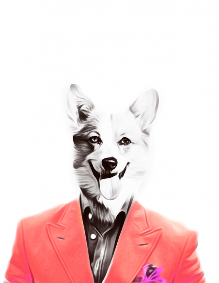 Lámina Perro Vintage