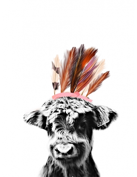 Lámina Ternero con plumas