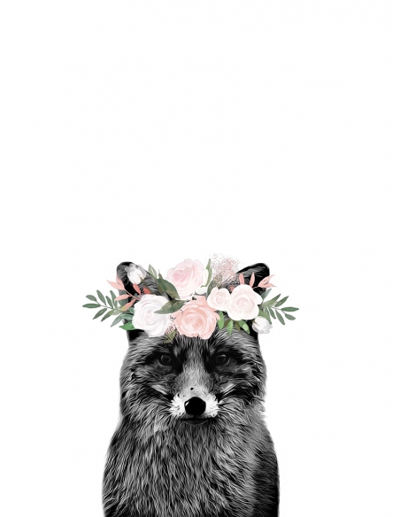 Lámina Zorro con Flores