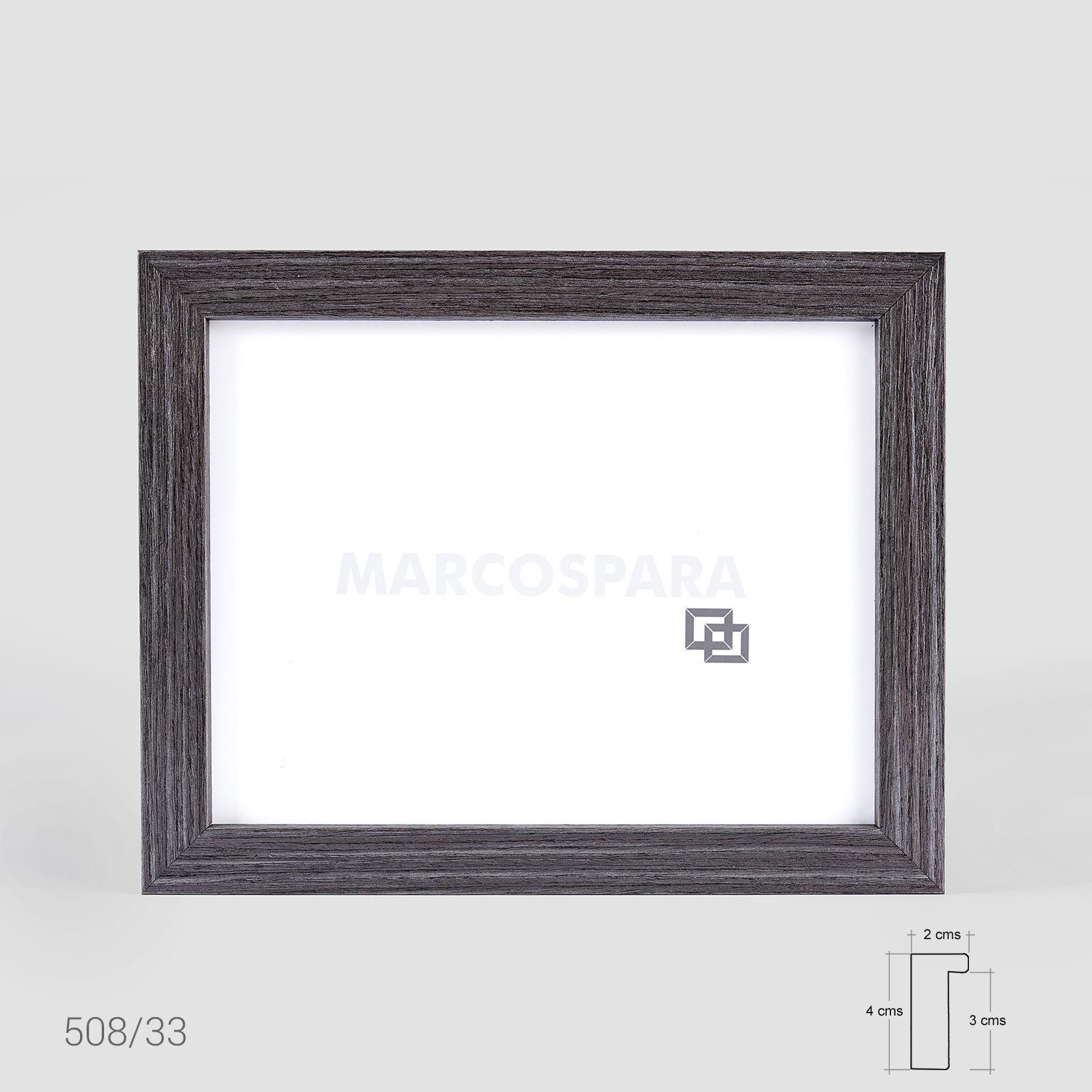 Marco de Madera Gris Oscuro 2cm tipo Caja