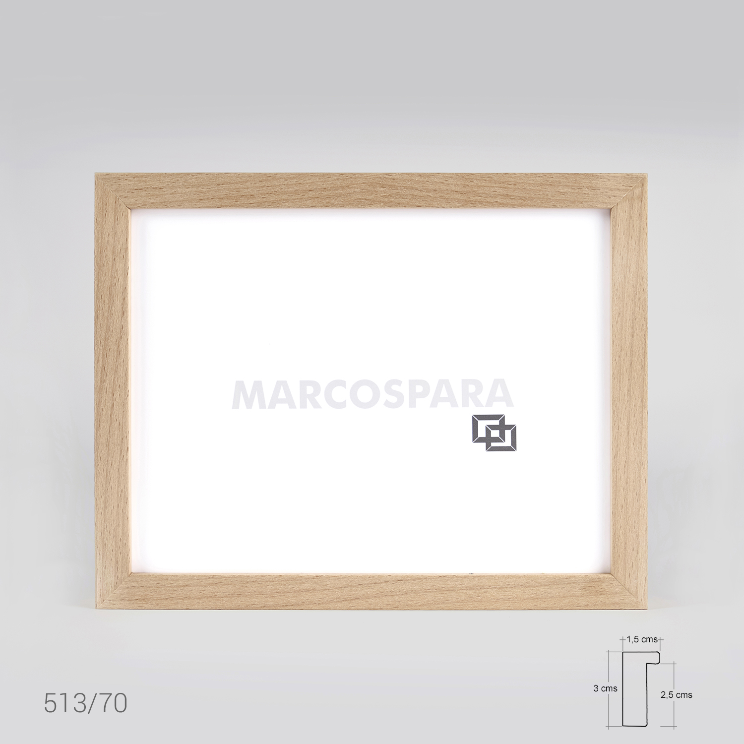 Marco de Madera para P&oacute;sters Natural Tipo Caja 1.5cm
